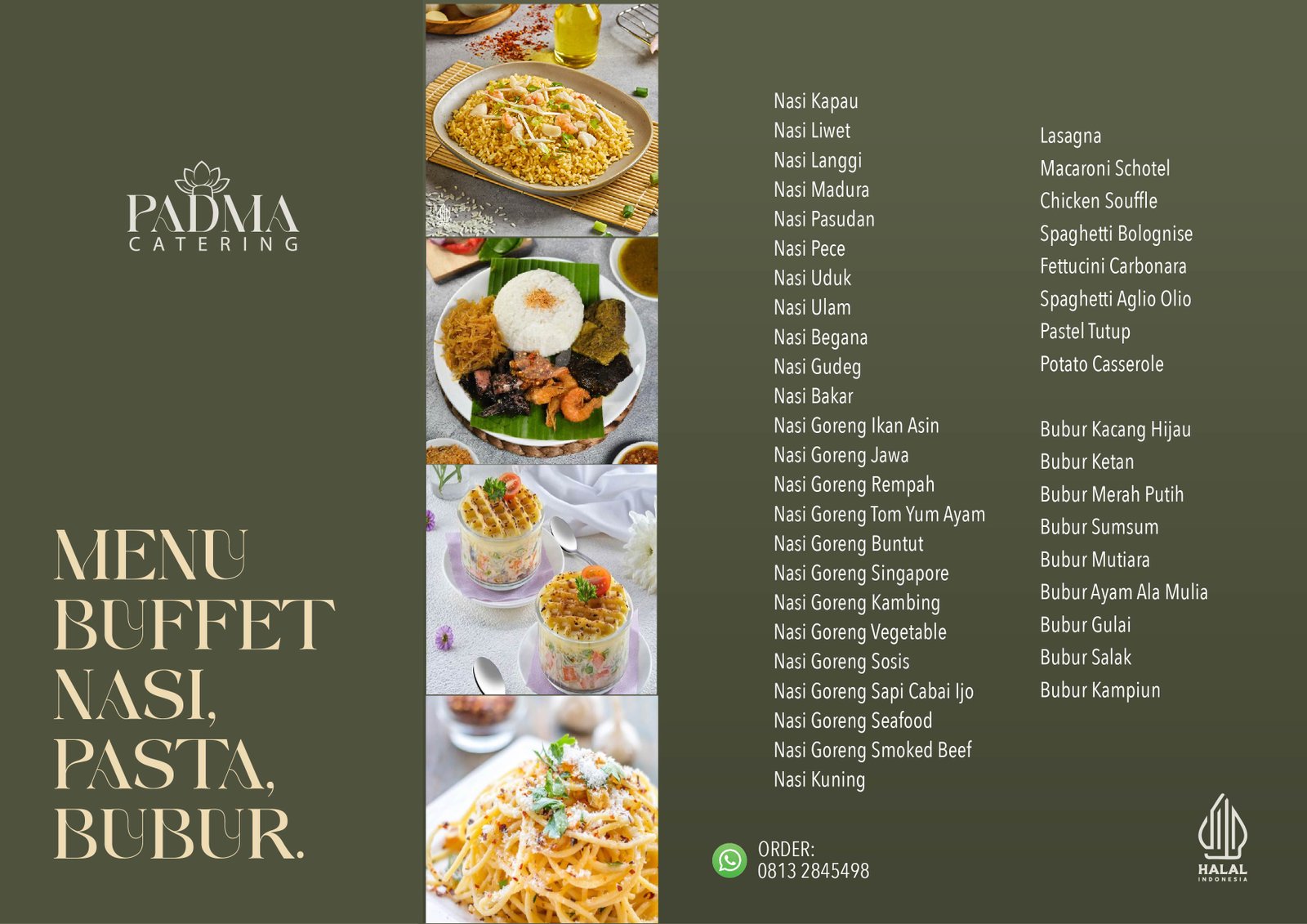 Menu Buffet Nasi Pasta Bubur Padma Catering